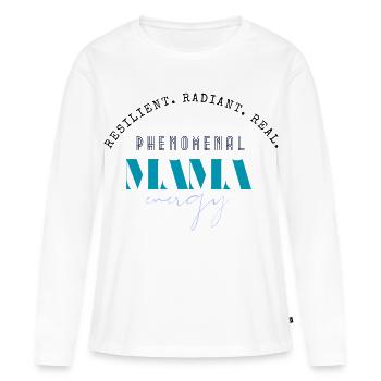Énergie phénoménale de Mama - T-shirt manches longues Premium bio Femme - blanc - Devant - Julia (174cm)