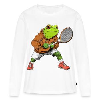 Frogs Tennis - Women's Premium Organic Long Sleeve Shirt - white - Front - Julia (174cm)