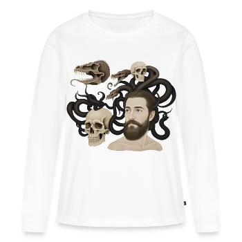 THE DAMNED #2 - dark hell - T-shirt manches longues Premium bio Femme - blanc - Devant - Julia (174cm)