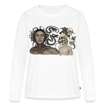 THE DAMNED #8 - dark hell - T-shirt manches longues Premium bio Femme - blanc - Devant - Julia (174cm)