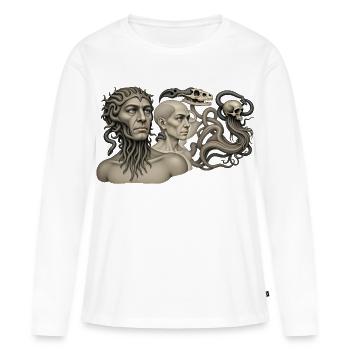 THE DAMNED #4 - dark hell - T-shirt manches longues Premium bio Femme - blanc - Devant - Julia (174cm)