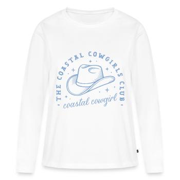 Coastal Cowgirls Club West Coast Blue Ästhetik - Frauen Premium Bio Langarmshirt - Weiß - Vorne - Julia (174cm)