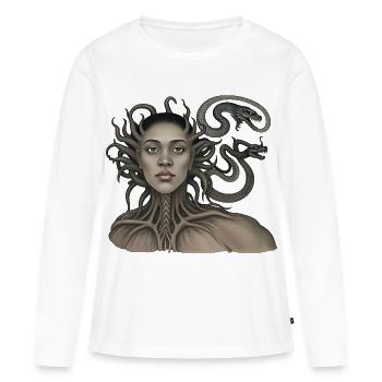 THE DAMNED #1 - dark hell - T-shirt manches longues Premium bio Femme - blanc - Devant - Julia (174cm)