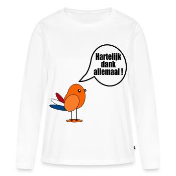 Néerlandais. Merci beaucoup. - T-shirt manches longues Premium bio Femme - blanc - Devant - Julia (174cm)