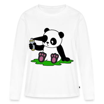 DIY Panda - Women's Premium Organic Long Sleeve Shirt - white - Front - Julia (174cm)