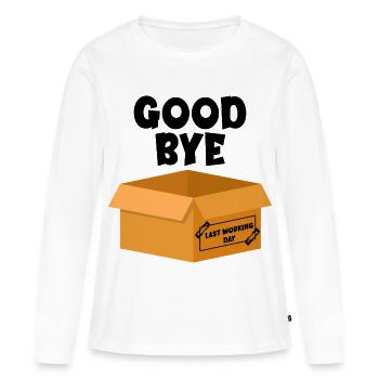 Letzter Arbeitstag – Auf Wiedersehen - Frauen Premium Bio Langarmshirt - Weiß - Vorne - Julia (174cm)