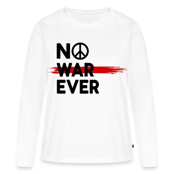 Aucune guerre jamais Paix Signe de paix - T-shirt manches longues Premium bio Femme - blanc - Devant - Julia (174cm)