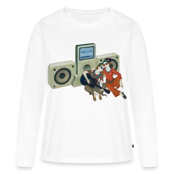 PEACE LOVERS - nice people - T-shirt manches longues Premium bio Femme - blanc - Devant - Julia (174cm)