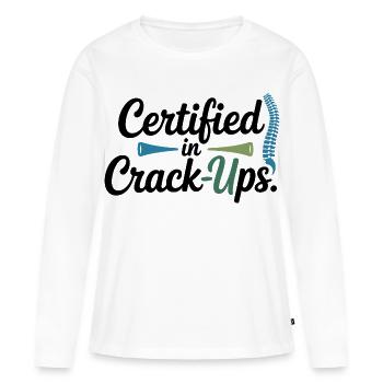 L’alignement chiropractique est tout ce qui est professionnel - T-shirt manches longues Premium bio Femme - blanc - Devant - Julia (174cm)