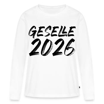 Compagnon 2026 - T-shirt manches longues Premium bio Femme - blanc - Devant - Julia (174cm)