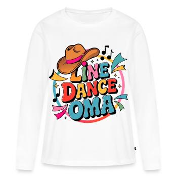 Grand-mère en ligne – Fête western colorée - T-shirt manches longues Premium bio Femme - blanc - Devant - Julia (174cm)