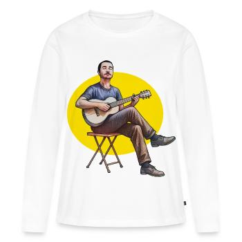 ACOUSTIC GUITARIST - sound & vision - T-shirt manches longues Premium bio Femme - blanc - Devant - Julia (174cm)