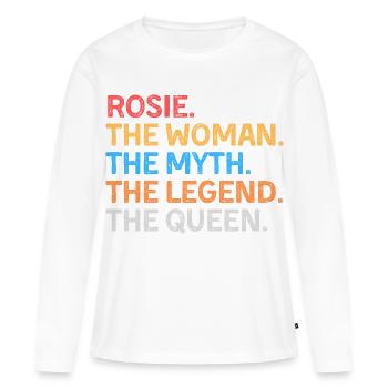 Rosie La Femme Le Mythe La Légende La Reine - T-shirt manches longues Premium bio Femme - blanc - Devant - Julia (174cm)