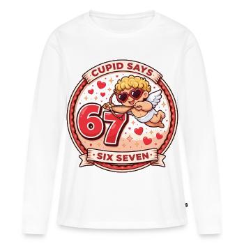 Cupidon Days 67 Love Drôle Cadeau de la Saint-Valentin - T-shirt manches longues Premium bio Femme - blanc - Devant - Julia (174cm)