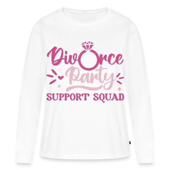 Fête de Divorce Copines Rupture Couple Divorcée - T-shirt manches longues Premium bio Femme - blanc - Devant - Julia (174cm)