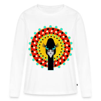 Un oiseau avec de l’attitude. - T-shirt manches longues Premium bio Femme - blanc - Devant - Julia (174cm)