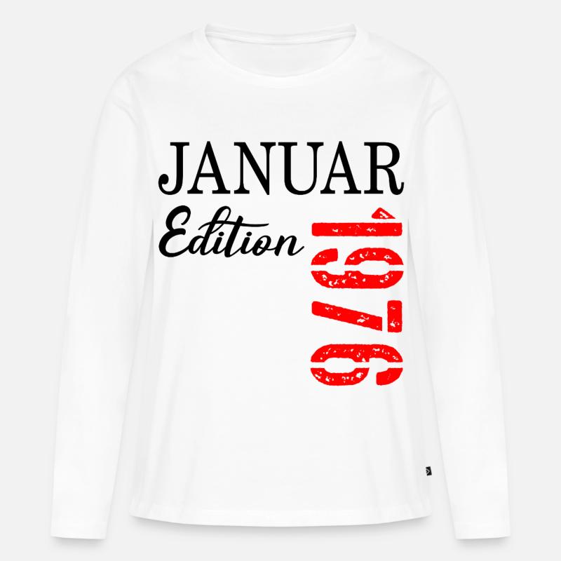 51° compleanno gennaio 1976 - Maglia a maniche lunghe ecologica premium da donna - bianco