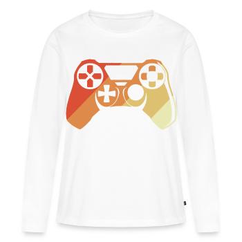 Vintage Gamepad - Women's Premium Organic Long Sleeve Shirt - white - Front - Julia (174cm)