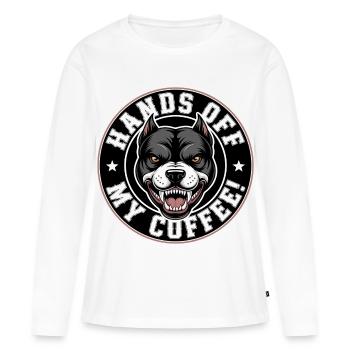 Lâche mon café - T-shirt manches longues Premium bio Femme - blanc - Devant - Julia (174cm)