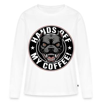 Lâche mon café - T-shirt manches longues Premium bio Femme - blanc - Devant - Julia (174cm)