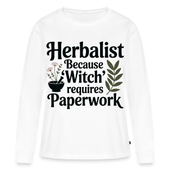 Herboriste parce que la sorcière exige des papiers - T-shirt manches longues Premium bio Femme - blanc - Devant - Julia (174cm)