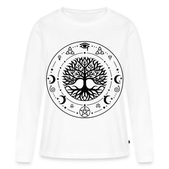 Sacred Tree of Life - Women's Premium Organic Long Sleeve Shirt - white - Front - Julia (174cm)