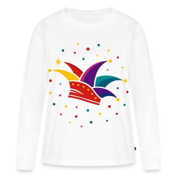 Fool's Cap with Confetti – Carnival & Carnival - Women's Premium Organic Long Sleeve Shirt - white - Front - Julia (174cm)