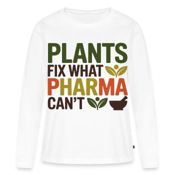 Herbalist Plants Fix What Pharma Can't Profession - Women's Premium Organic Long Sleeve Shirt - white - Front - Julia (174cm)