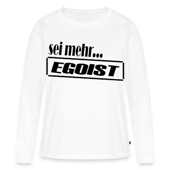Égoïste / Regard clair - T-shirt manches longues Premium bio Femme - blanc - Devant - Julia (174cm)
