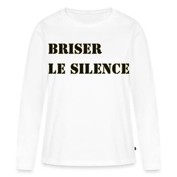 BRISER LE SILENCE - T-shirt manches longues Premium bio Femme - blanc - Devant - Julia (174cm)