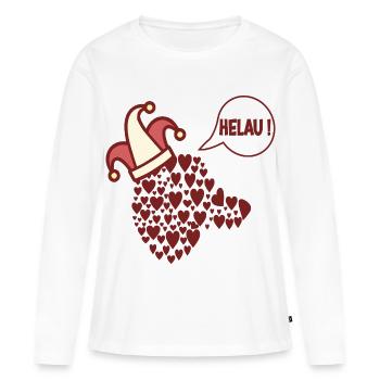 Carnaval de costumes de teckel Helau - T-shirt manches longues Premium bio Femme - blanc - Devant - Julia (174cm)