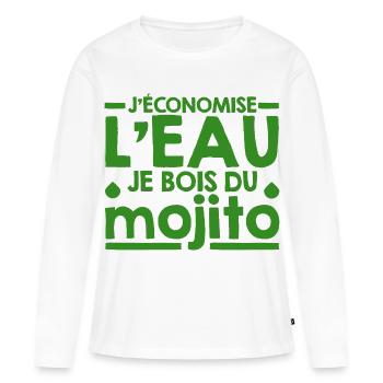 Mojito Humor-Phrase Mojito-Cocktail - Frauen Premium Bio Langarmshirt - Weiß - Vorne - Julia (174cm)