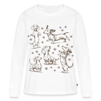 Teckel Teckel Chiens Teckels Teckel Chien teckel Teckel - T-shirt manches longues Premium bio Femme - blanc - Devant - Julia (174cm)