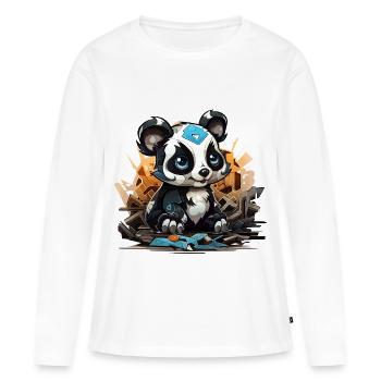 Charme de bloc de construction Panda - T-shirt manches longues Premium bio Femme - blanc - Devant - Julia (174cm)