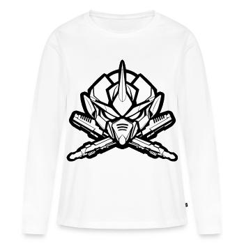 One Bulky Mech - Tête de logo v2 - T-shirt manches longues Premium bio Femme - blanc - Devant - Julia (174cm)