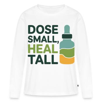 Dose d’homéopathie Petit Guérison Professionnel - T-shirt manches longues Premium bio Femme - blanc - Devant - Julia (174cm)