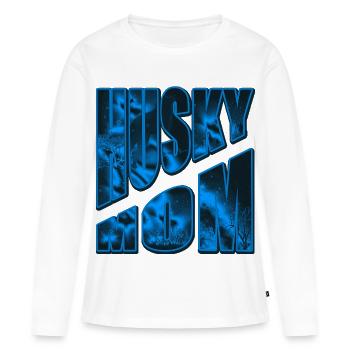Husky Mom Neon Night Forest - Women's Premium Organic Long Sleeve Shirt - white - Front - Julia (174cm)