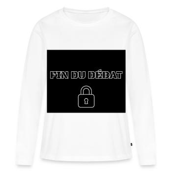 FIN DU DÉBAT - T-shirt manches longues Premium bio Femme - blanc - Devant - Julia (174cm)
