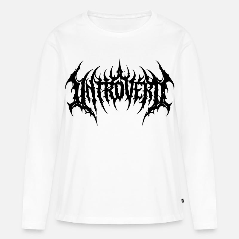 introvertiert - Frauen Premium Bio Langarmshirt - Weiß