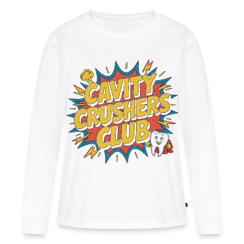 Pediatric Dentist Cavity Crushers Dental Health - Women's Premium Organic Long Sleeve Shirt - white - Front - Julia (174cm)