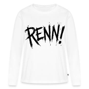 Renn! - Frauen Premium Bio Langarmshirt - Weiß - Vorne - Julia (174cm)