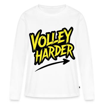 Volley Plus Padel Tennis Puissance Dire - T-shirt manches longues Premium bio Femme - blanc - Devant - Julia (174cm)