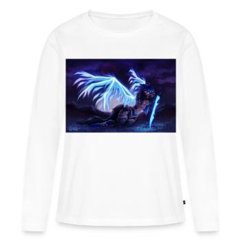 Alóe - Ange Déchu (par Bunneko_Arts) - T-shirt manches longues Premium bio Femme - blanc - Devant - Julia (174cm)
