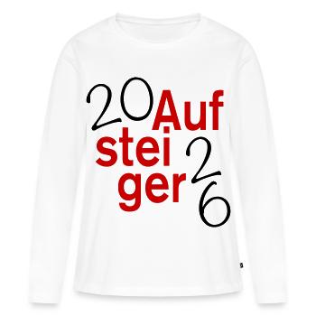 Aufsteiger 2026 Aufstieg - Frauen Premium Bio Langarmshirt - Weiß - Vorne - Julia (174cm)