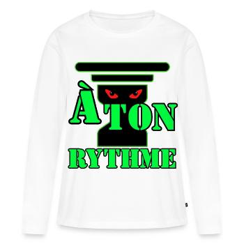 À TON RYTHME. - T-shirt manches longues Premium bio Femme - blanc - Devant - Julia (174cm)