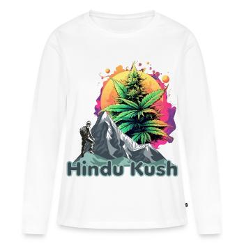 Hindu Kouch - T-shirt manches longues Premium bio Femme - blanc - Devant - Julia (174cm)