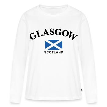 Glasgow, Écosse - T-shirt manches longues Premium bio Femme - blanc - Devant - Julia (174cm)