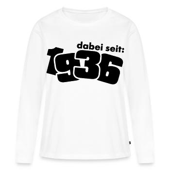 Engagé en 1936 - T-shirt manches longues Premium bio Femme - blanc - Devant - Julia (174cm)