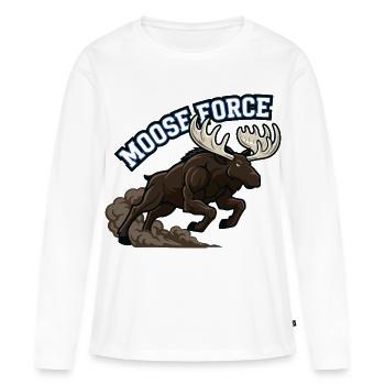 Moose Force Wildelch-Power - Frauen Premium Bio Langarmshirt - Weiß - Vorne - Julia (174cm)