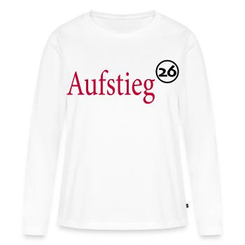 Promu Promotion 2026 - T-shirt manches longues Premium bio Femme - blanc - Devant - Julia (174cm)